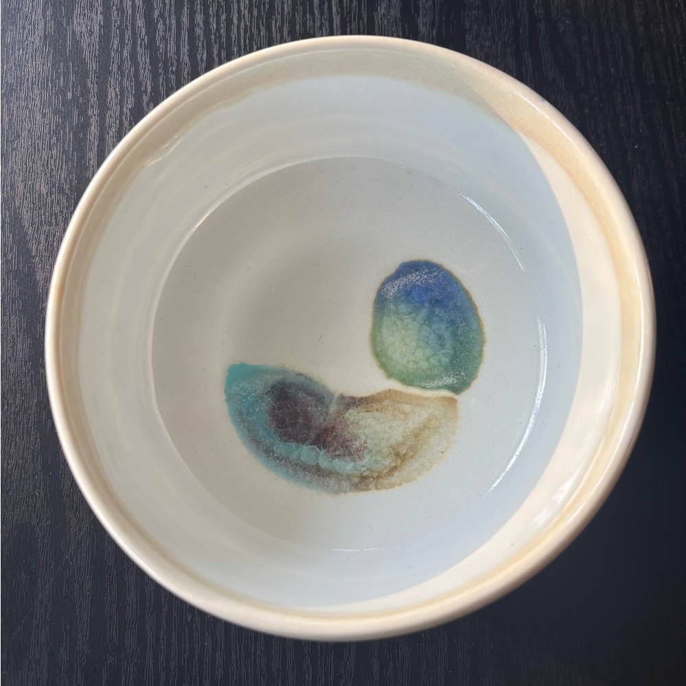 Handcrafted White Porcelain Matcha Bowl with Glass Accent 🍵